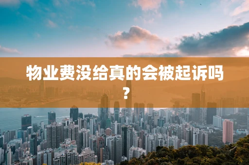 物业费没给真的会被起诉吗？
