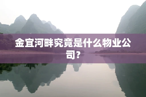 金宜河畔究竟是什么物业公司？