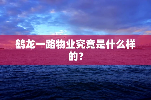 鹤龙一路物业究竟是什么样的？