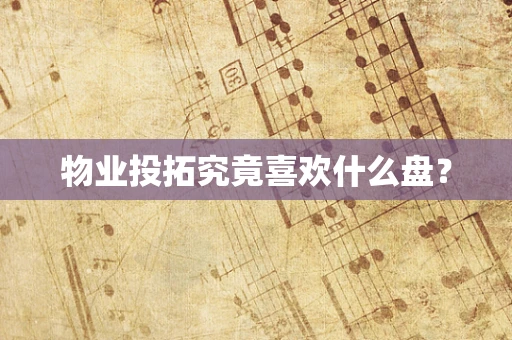 物业投拓究竟喜欢什么盘？