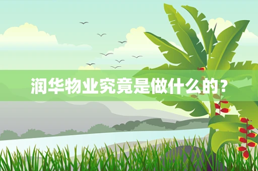 润华物业究竟是做什么的？