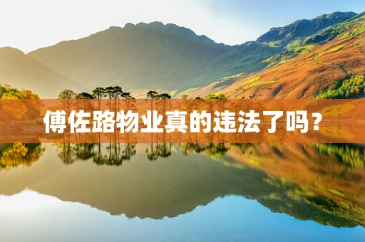 傅佐路物业真的违法了吗？