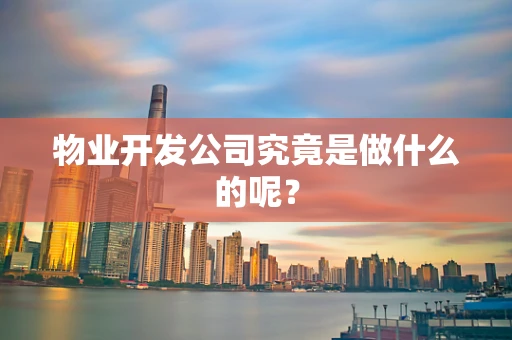 物业开发公司究竟是做什么的呢？
