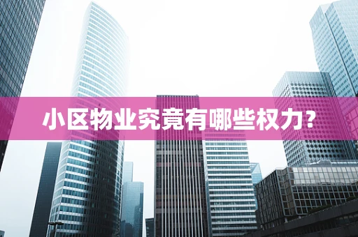 小区物业究竟有哪些权力？
