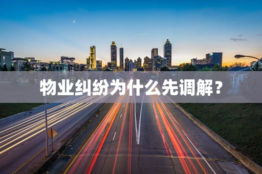 物业纠纷为什么先调解？