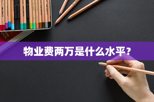 物业费两万是什么水平？