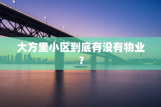 大方里小区到底有没有物业？