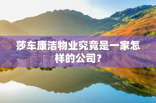 莎车康洁物业究竟是一家怎样的公司？