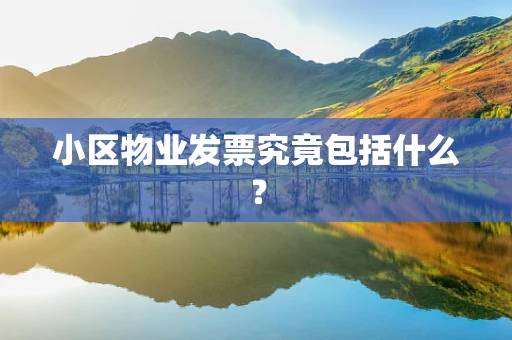 小区物业发票究竟包括什么？