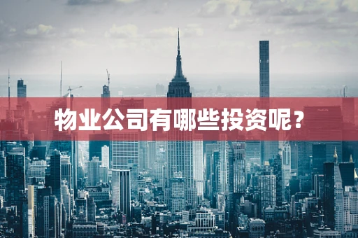 物业公司有哪些投资呢？