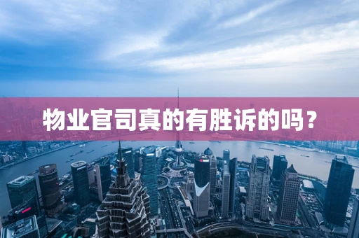 物业官司真的有胜诉的吗？