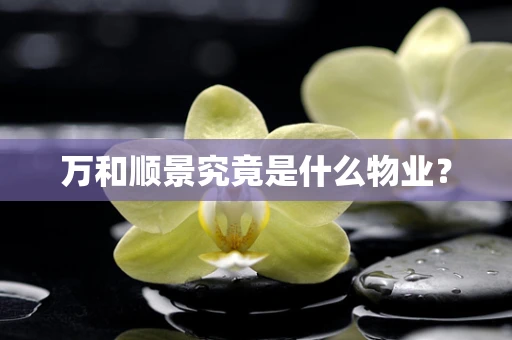 万和顺景究竟是什么物业？