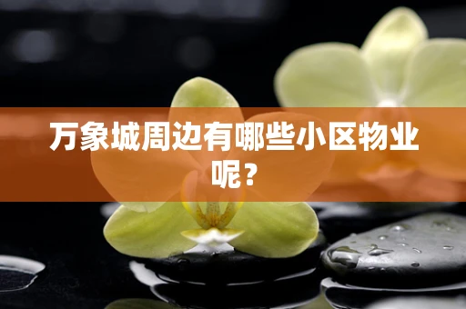 万象城周边有哪些小区物业呢？