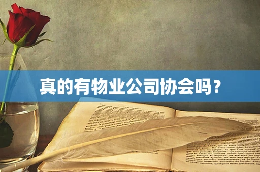 真的有物业公司协会吗？