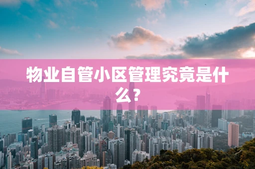 物业自管小区管理究竟是什么？