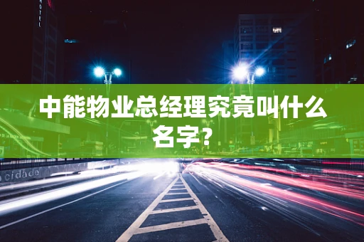 中能物业总经理究竟叫什么名字？