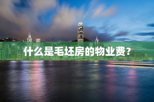 什么是毛坯房的物业费？