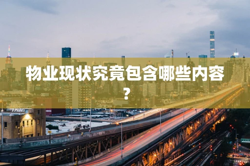 物业现状究竟包含哪些内容？