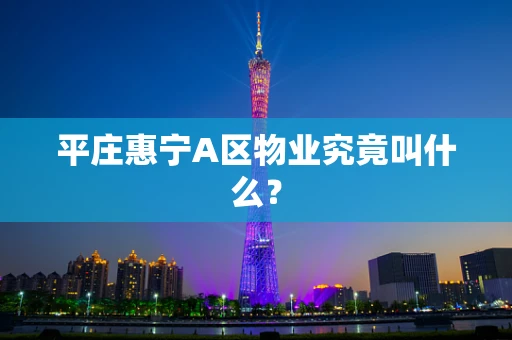 平庄惠宁A区物业究竟叫什么？