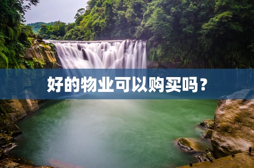 好的物业可以购买吗？
