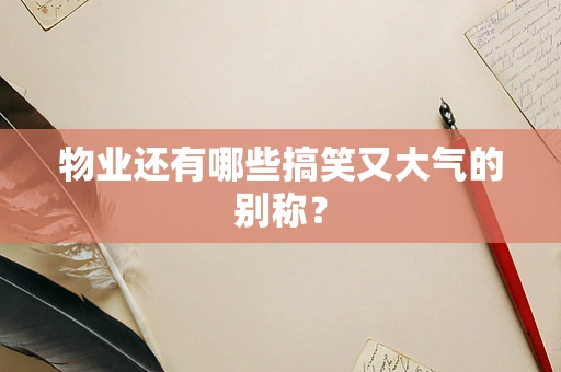 物业还有哪些搞笑又大气的别称？